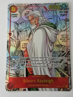 Silvers Rayleigh Parallel Manga Alt Art Op08-118 One Piece English TCG Card - Image 1