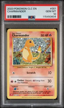 2023 POKEMON CLC-TRADING CARD GAME CLASSIC #001 CHARMANDER PSA 10 - Image 1