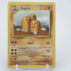 Dugtrio 19/102 Base Set WOTC Unlimited Rare - Pokemon Card - MP - Image 1