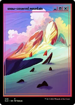 1X NM Snow-Covered Mountain Foil Secret Lair: PixelSnowLands.jpg - Image 1