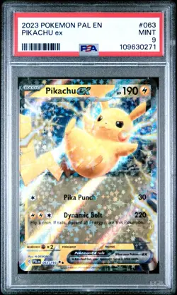 2023 Pokemon Scarlet & Violet Paldea Evolved Holo Pikachu ex #63 PSA 9 MINT - Image 1