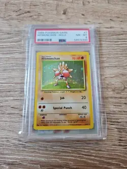 Pokemon Hitmonchan Holo Nockchan English 7/102 Base Set PSA 8 NM-MT - Image 1