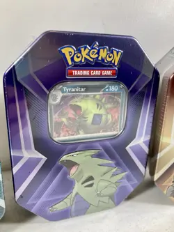 LOT OF 3 Pokemon TCG Triple Whammy Tin Set TYRANITAR SLAKING DARKRAI NEW SEALED! - Image 3