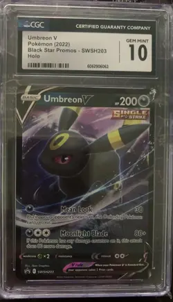 CGC 10 Pokemon TCG 2022 Sword & Shield SWSH203 Umbreon V Black Star Promo Holo - Image 1