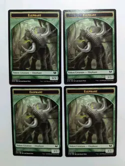 X4 MTG Token Elephant 3/3 (Commander 2015) Excellent Condition - Image 2