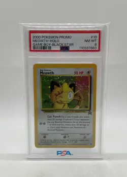 Pokemon TCG Game Boy Black Star Promo Meowth #10 Holo Near Mint-Mint PSA 8 - Image 4
