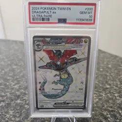 2024 Pokemon Twilight Masquerade Ultra Rare Dragapult Ex #200 PSA 10 - Image 1