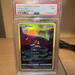 2023 POKEMON SWORD & SHIELD CROWN ZENITH #GG07 FULL ART/KELDEO PSA 9 - Image 1