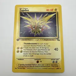 LP - Zapdos Fossil 1st Edition Non Holo Rare 30/62 - Pokemon TCG - Image 2