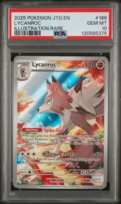 2025 POKEMON JTG EN-JOURNEY TOGETHER ILLUSTRATION RARE #166 LYCANROC PSA 10 - Image 1