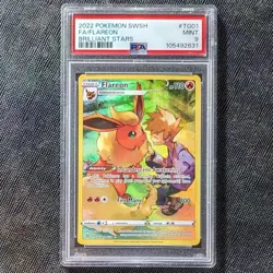 2022 POKEMON SWORD & SHIELD BRILLIANT STARS TG01 FULL ART / FLAREON PSA 9 NM - Image 1