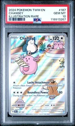 2024 POKEMON TWILIGHT MASQUERADE #187 CHANSEY ILLUSTRATION RARE PSA 10 (3267) - Image 1