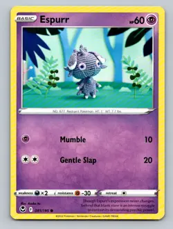 2022 Pokemon Card Silver Tempest Espurr 81/195 - Image 5