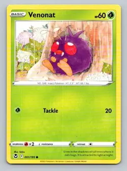 2022 Pokemon Card Silver Tempest Venonat 1/195 - Image 1