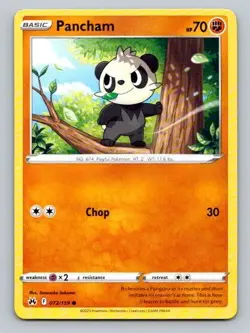 2023 Pokemon Card Crown Zenith Pancham 72/159 - Image 1