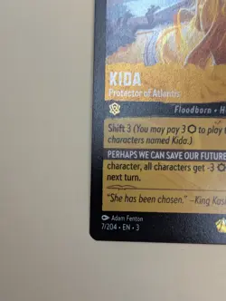 Disney Lorcana Kida Protector of Atlantis Into the Inklands Cold Foil Card 7/204 - Image 2