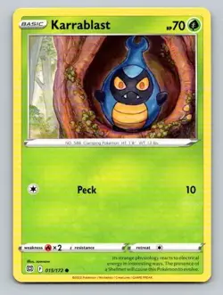 2022 Pokemon Card Brilliant Stars Karrablast 15/172 - Image 1