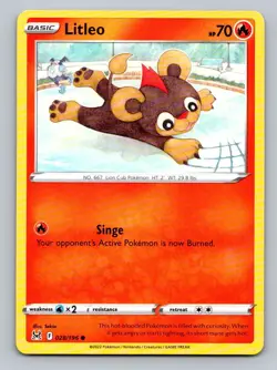 2022 Pokemon Card Lost Origin Litleo 28/196 - Image 1