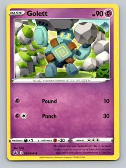 2021 Pokemon Card Chilling Reign Golett 65/198 - Image 1