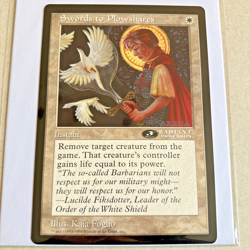 MTG Magic The Gathering - Swords to Plowshares - Oversized 6x9 Radiant Season - Image 1