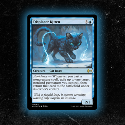 Displacer Kitten - Custom MTG Card - High-Quality - Image 1