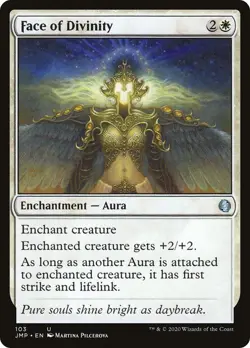 Face of Divinity 103 JMP MTG Uncommon 2020 White Enchantment Pilcerova EN - Image 1