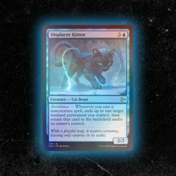 FOIL - Displacer Kitten - Custom MTG Card - High-Quality - Image 1