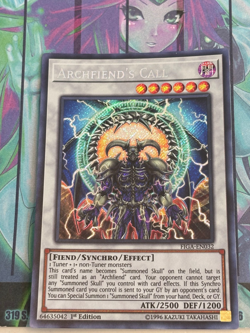 Yugioh 1x Archfiend's Call Secret Rare FIGA-EN032 Fists of the Gadgets 1st Ed NM - Image 1