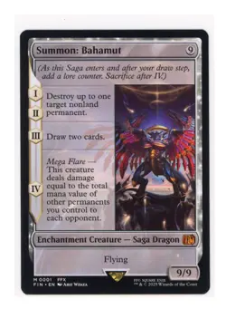 Summon: Bahamut M 0001 Regular Final Fantasy Magic the Gathering MTG Card Eng NM - Image 1