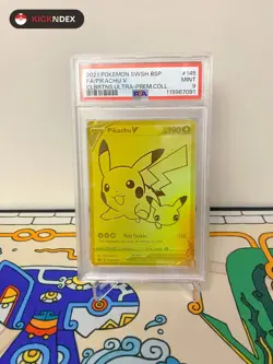 PSA 9🟡Pokemon Card Pikachu V Gold 25th Celebrations Premium Collection SWSH145 - Image 1