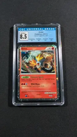 Pokemon Card Holo Shiny Entei SL3 CGC 8.5 NM-Mint+ Call of Legends - Image 1
