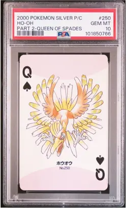 PSA10 2000 POKEMON SILVER VERSION PART 2 PLAYING CARDS 250 HO-OH QUEEN OF SPADES - Image 1
