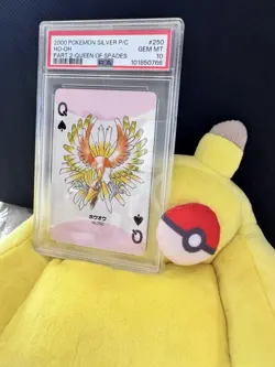 PSA10 2000 POKEMON SILVER VERSION PART 2 PLAYING CARDS 250 HO-OH QUEEN OF SPADES - Image 3