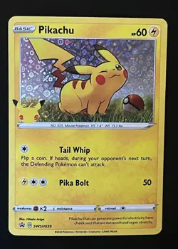 Pikachu SWSH039 Holo Pokemon Card 2020 25th Anniversary General Mills Promo LP - Image 2