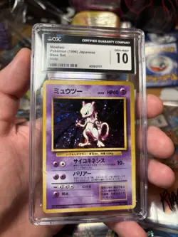1996 POKEMON BASE SET JAPANESE #150 MEWTWO-HOLO CGC 10 GEM MINT - Image 1