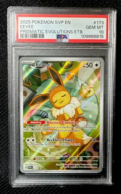 Pokemon Eevee SVP 173 Prismatic Evolutions Black Star Promo TCG PSA 10 - Image 1