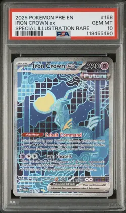 2025 Pokemon - Iron Crown EX - PSA 10 - Prismatic Evolutions 158/131 SIR Rare - Image 1