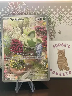 Pokemon TCG Sprigatito - Illustration Rare - Paldea Evolved - 196/193 - Image 1