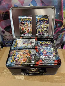 Pokemon TCG: Scarlet & Violet STELLAR CROWN X72 Sealed Booster Packs SV07 W/ Tin - Image 1