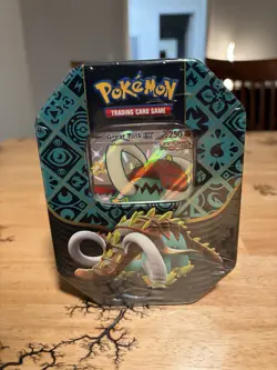 Pokemon Paldean Fates Great Tusk ex Tin (4 Packs) New Sealed English NEW SEALED - Image 1