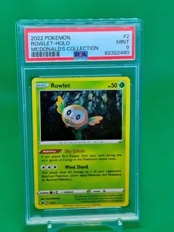 2022 Pokemon TCG Rowlet Holo McDonald's Collection PSA 9 Rare 🔥 - Image 1