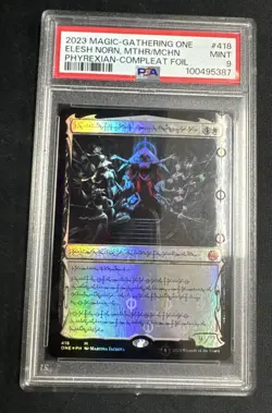MTG Phyrexian Compleat Foil Elesh Norn, Mother of Machines #418 Graded PSA 9 - Image 1