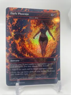 MTG Jeska's Will Foil Dark Phoenix Fanart Borderless Card For EDH / Playtest - Image 1