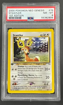 2000 Pokemon Neo Genesis - Stantler #76/111 - First 1st Edition - PSA 8 - Image 1