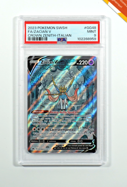 Pokemon PSA 9 Zacian V #GG48 Full Art Zenit Regale 2023 Italiano - Image 1
