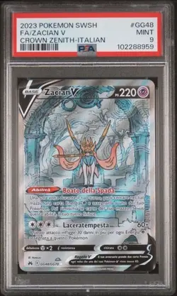 Pokemon PSA 9 Zacian V #GG48 Full Art Zenit Regale 2023 Italiano - Image 2