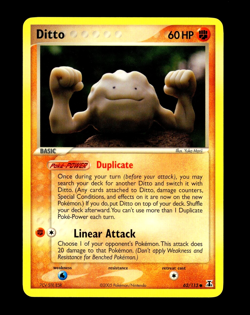 2005 Pokemon DITTO GEODUDE Ex Delta Species NON HOLO Card 62/113 Nintendo - MINT - Image 1