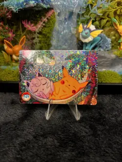 Pokemon Pocket Monsters Vintage Vending Prism Sticker Card #349 Sleepy Pikachu - Image 1