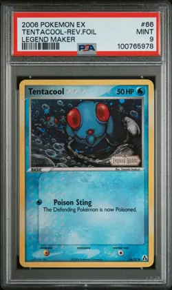 PSA 9 Tentacool EX Legend Maker 66/92 Reverse Holo Pokemon Card - Image 1
