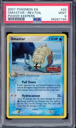 PSA 9 MINT Omastar 20/108 Reverse Holo EX Power Keepers Pokemon Card - Image 1